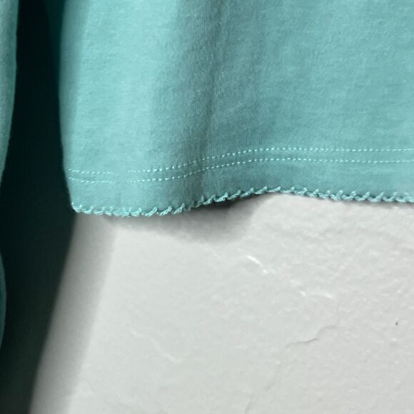 Alfred Dunner Womens Knit Top 1X Aqua‎ Blue Pearl Twist 3/4 Sleeve Easter Office - Picture 9 of 11